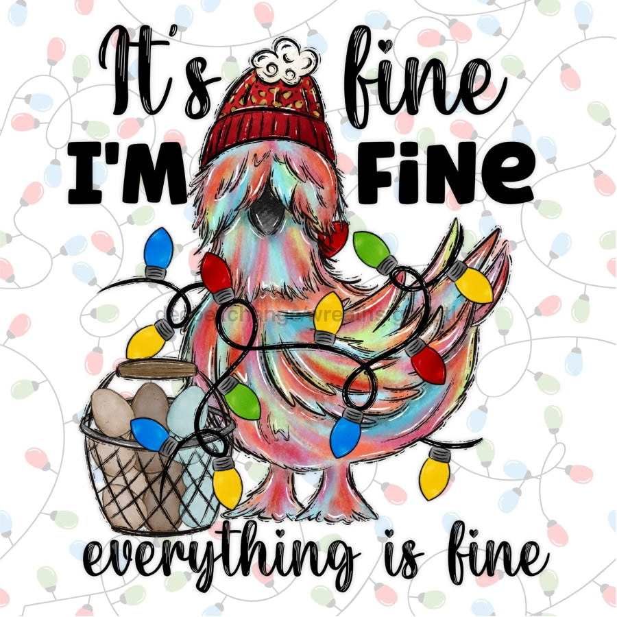 Christmas Sign Chicken Its Fine Dco-00799 For Wreath 10X10 Metal