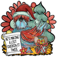 Thumbnail for Christmas Chicken Retro 22" Wood Door Hanger - DECOE-W-903408-DH