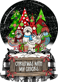 Thumbnail for Christmas Chickens 22" Wood Door Hanger - DECOE-W-901-DH