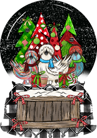 Thumbnail for Christmas Chickens 22" Wood Door Hanger - DECOE-W-903-DH