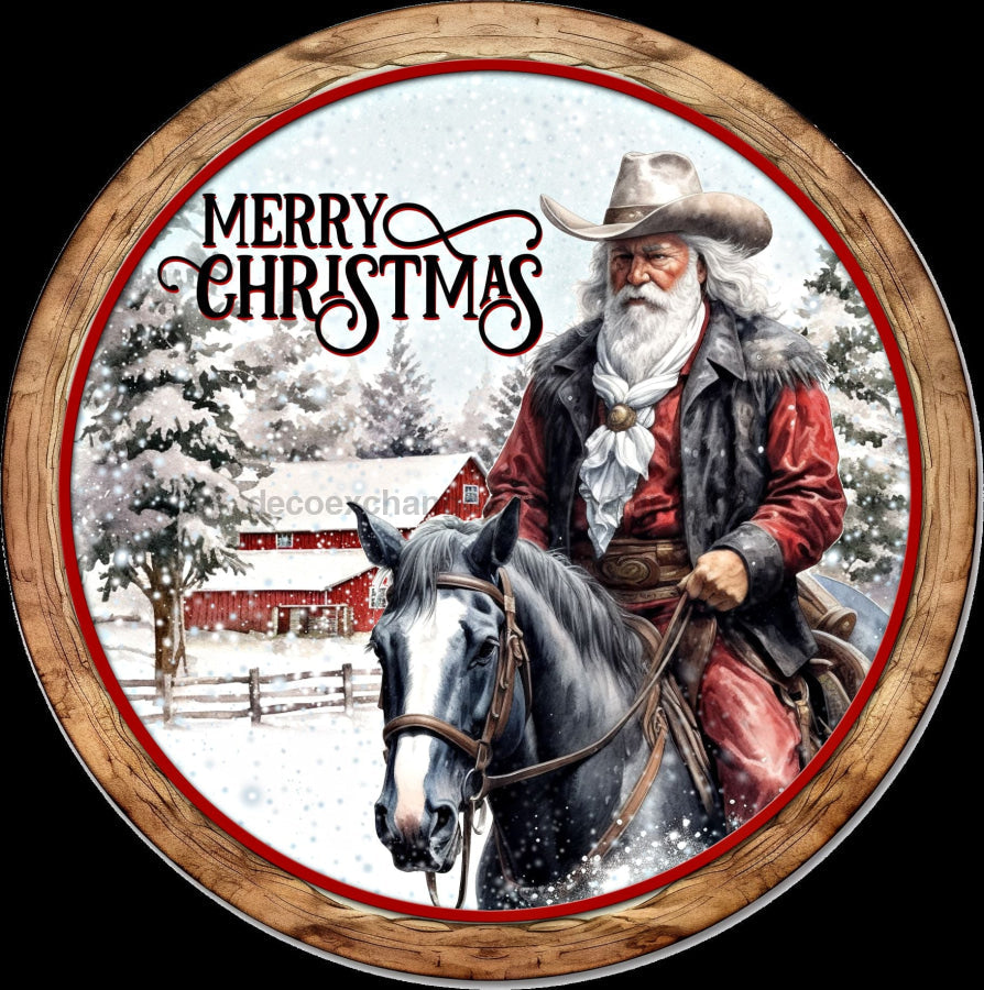 Christmas Country 10" Metal Wreath Sign - DECOE-4625