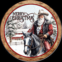 Thumbnail for Christmas Country 10" Metal Wreath Sign - DECOE-4625