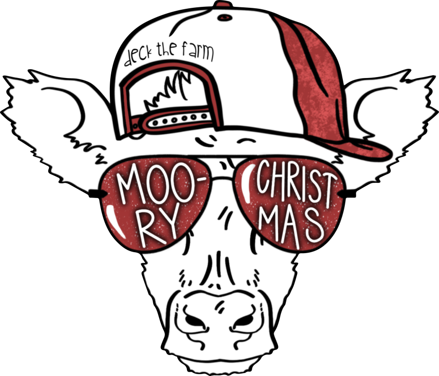 Christmas Cow 22" Wood Door Hanger - DECOE-W-157-DH