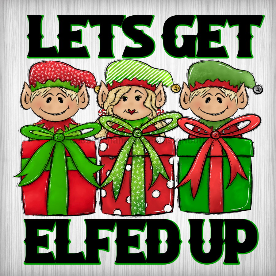 Christmas Elf Funny 10x10" Metal Wreath Sign - DECOE-4491