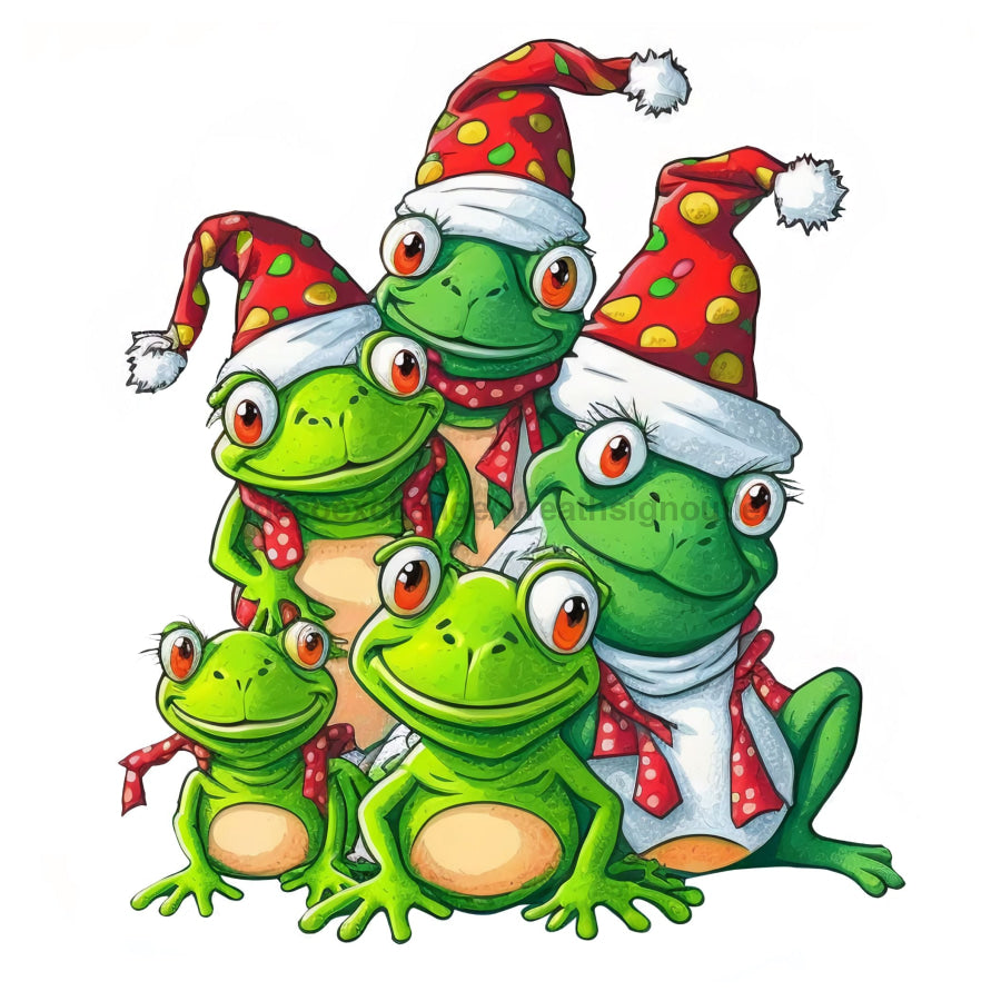 Christmas Frogs 22" Wood Door Hanger - DECOE-W-903417-DH