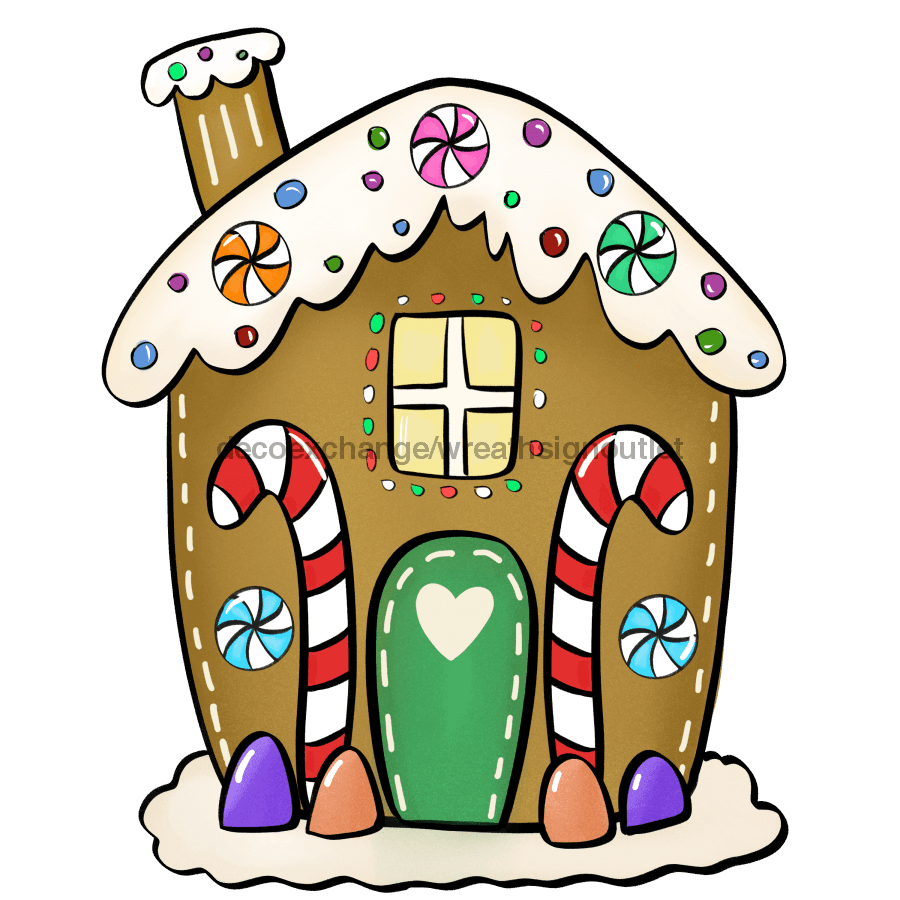 Christmas Sign, Gingerbread House, wood sign, DECOE-W-036 door hanger, christmas