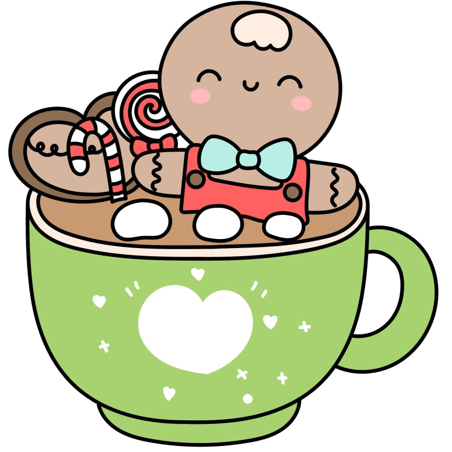 Christmas Gingerbread Mug 22" Wood Door Hanger - DECOE-W-903426-DH