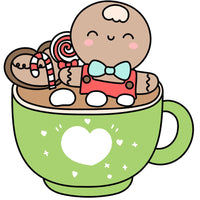 Thumbnail for Christmas Gingerbread Mug 22" Wood Door Hanger - DECOE-W-903426-DH