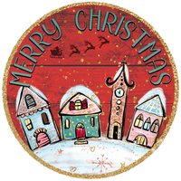 Thumbnail for Christmas Merry 10" Metal Wreath Sign - DECOE-5216