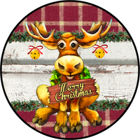 Thumbnail for Wreath Sign, Christmas Sign, Christmas Moose, 10