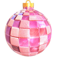 Thumbnail for Christmas Pink Disco Ornament 22" Wood Door Hanger - DECOE-W-903427-DH