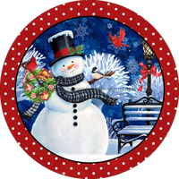 Thumbnail for Wreath Sign, Christmas Sign, Red and White Snowman, 10