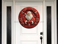 Thumbnail for Christmas Sign Red Santa Pink Dco-00610 For Wreath 18 Round Door Hanger