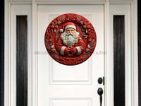 Thumbnail for Christmas Sign Red Santa Pink Dco-00611 For Wreath 18 Round Door Hanger