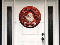 Thumbnail for Christmas Sign Red Santa Pink Dco-00613 For Wreath 18 Round Door Hanger