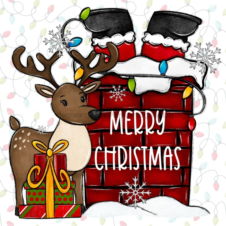 Christmas Sign Reindeer Dco-00811 For Wreath 10X10 Metal