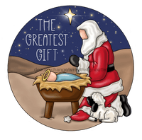 Thumbnail for Christmas Sign, Religious Sign, The Greatest Gift Sign, wood sign, PCD-W-034 door hanger, christmas