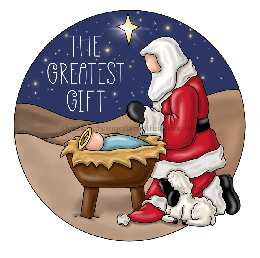 Christmas Sign, Religious Sign, The Greatest Gift Sign, wood sign, PCD-W-034 - DecoExchange¬Æ