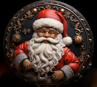 Thumbnail for Christmas Santa 10" Metal Wreath Sign - DECOE-4662
