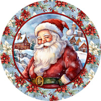 Thumbnail for Christmas Santa 10" Metal Wreath Sign - DECOE-4778
