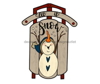 Thumbnail for Christmas Sign, Christmas Sleigh, Snowman Sign, Winter Sign, wood sign, CR-W-059-DH door hanger, christmas