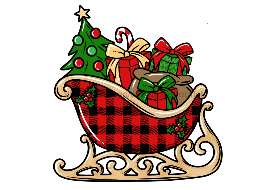 Christmas Sign, Christmas Sleigh Sign, wood sign, DECOE-W-029 - DecoExchange¬Æ