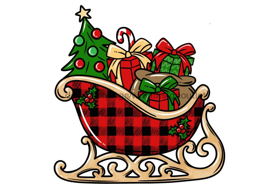 Christmas Sign, Christmas Sleigh Sign, wood sign, DECOE-W-029 wood wreath sign, wreath size wood, christmas