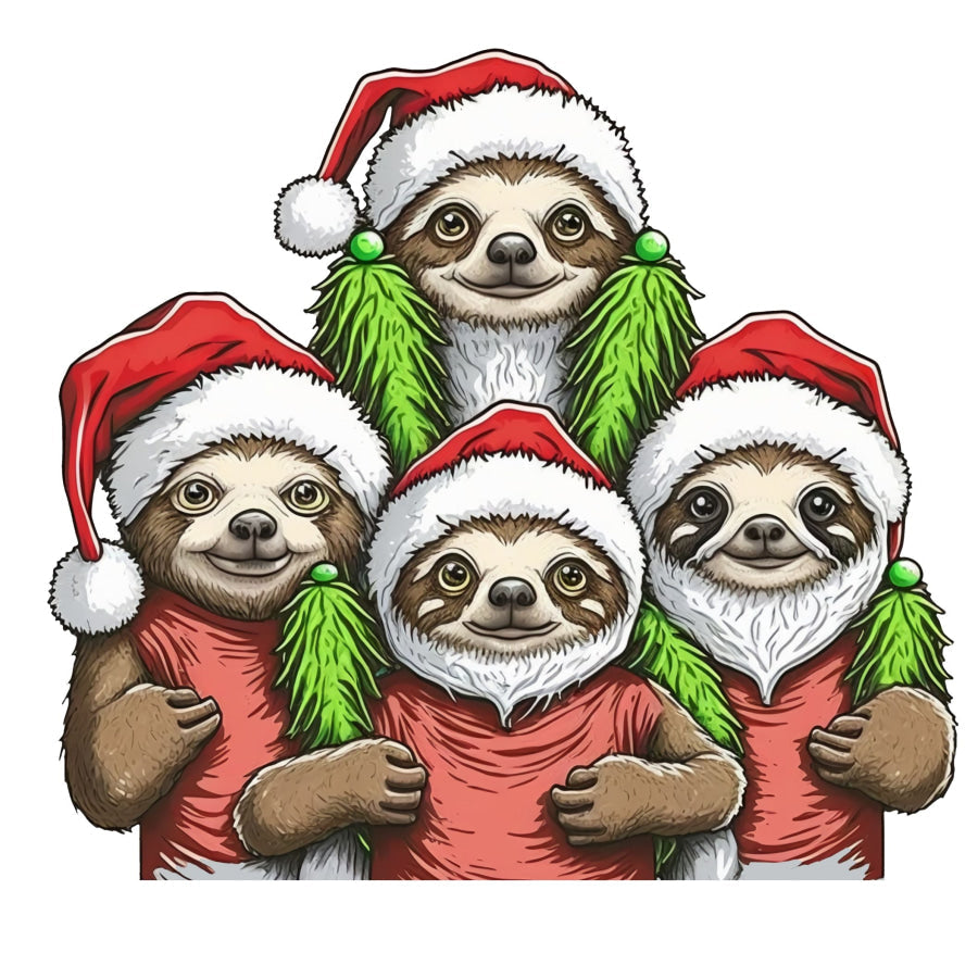 Christmas Sloths 22" Wood Door Hanger - DECOE-W-903418-DH