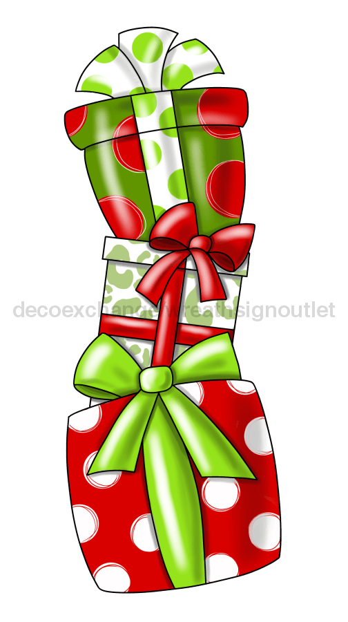 Christmas Sign Stacked Gifts Winter Wood Sign Pcd-W-067 22 Door Hanger