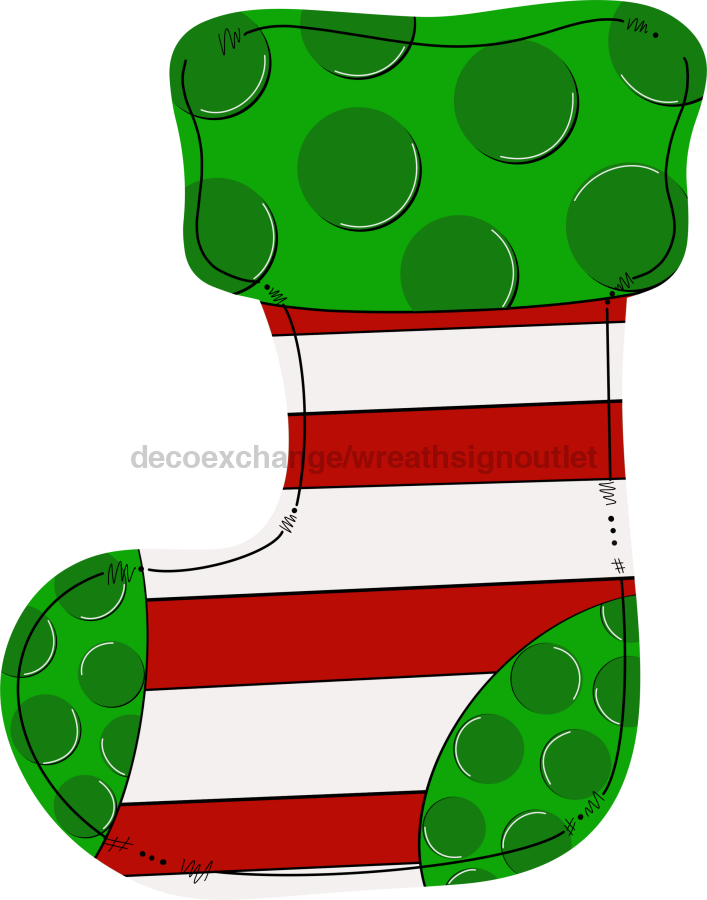 Christmas Stocking 22" Wood Door Hanger - DECOE-W-296-DH