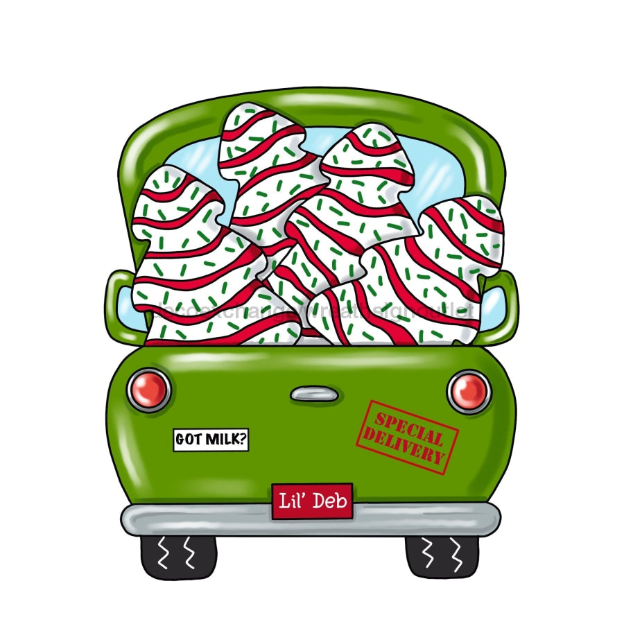 Christmas Sign, Christmas Tree Cake Sign, Christmas Truck Sign, wood sign, PCD-W-019 - DecoExchange¬Æ