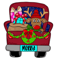 Thumbnail for Christmas Sign, Christmas Truck, Red Truck Sign, wood sign, CR-W-076 door hanger, christmas