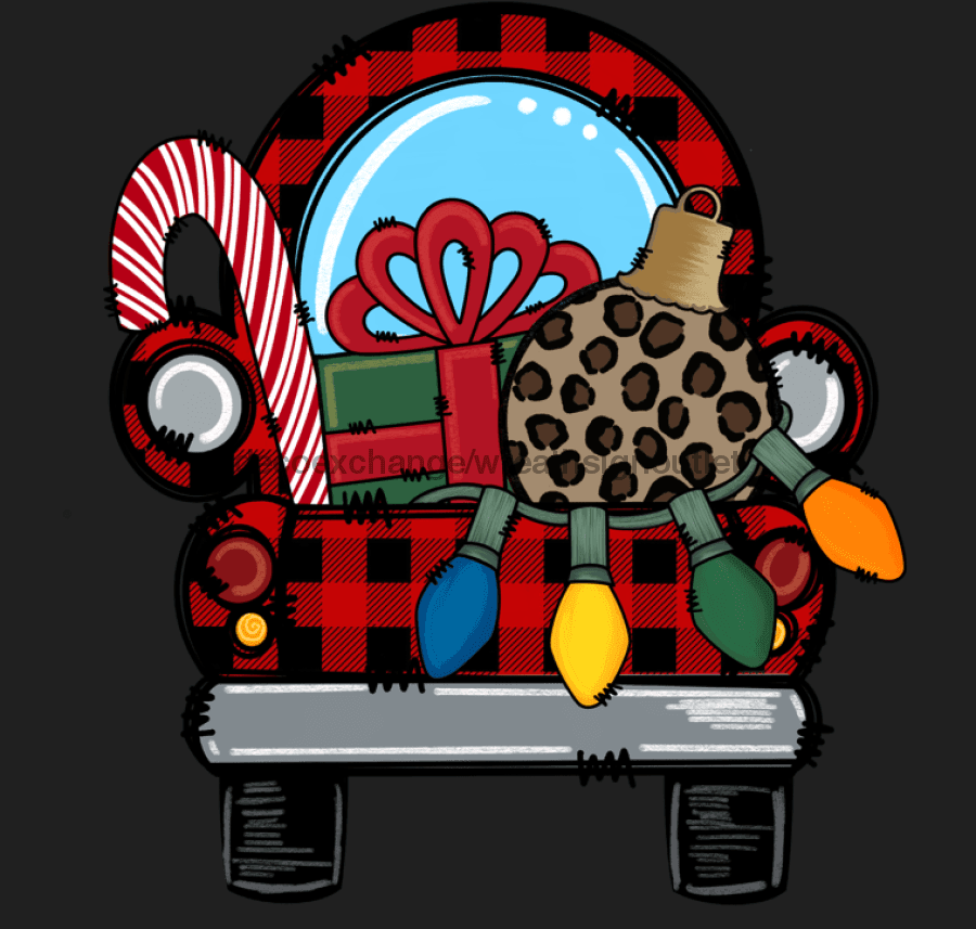 Christmas Sign, Christmas Truck, wood sign, DECOE-W-036 door hanger, christmas