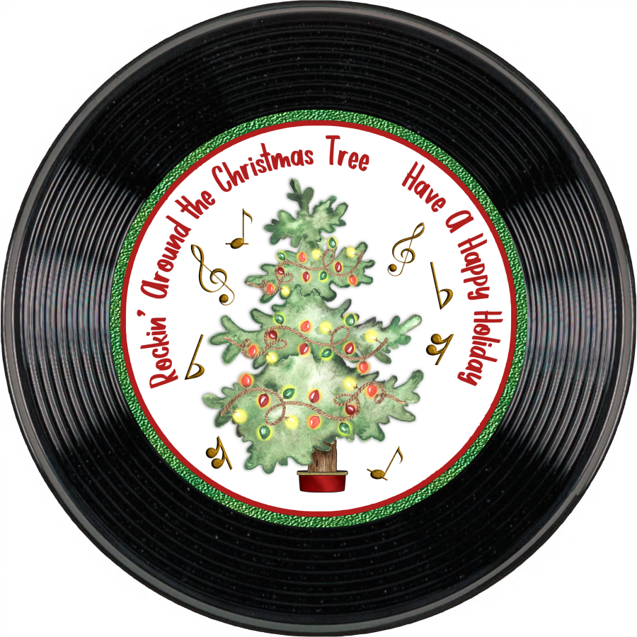 Christmas Record 10" Vinyl Wreath Sign - DECOE-4806