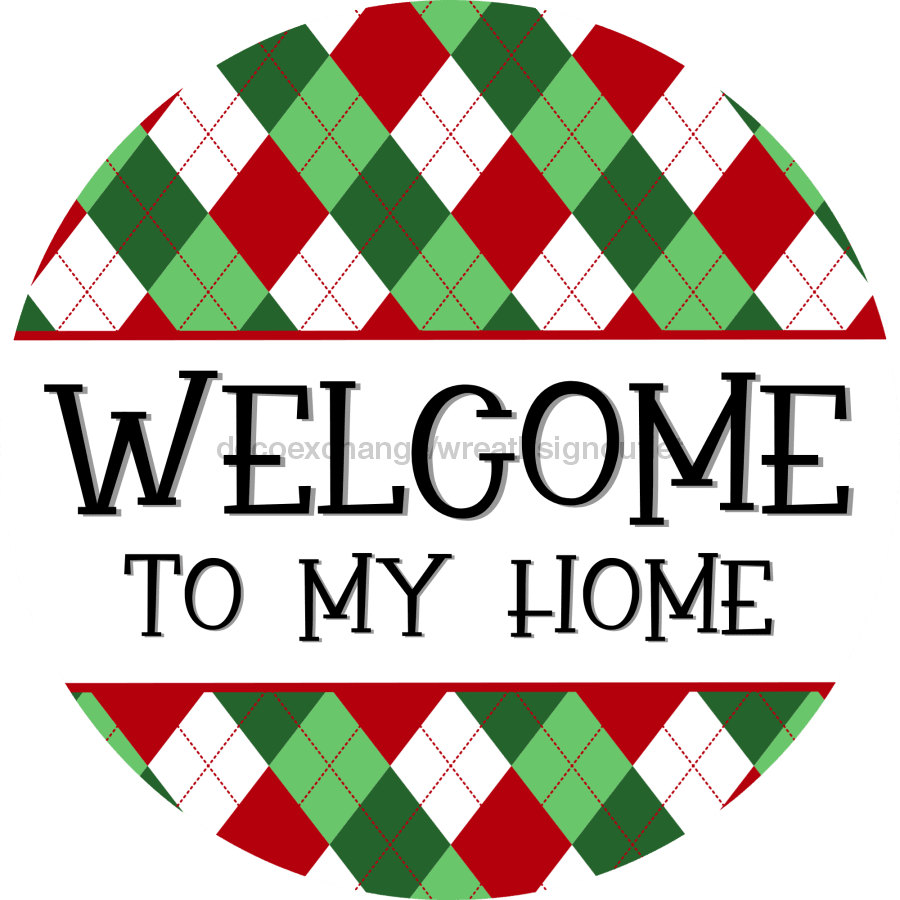 Christmas Sign, Welcome Sign, DCO-00564, Sign For Wreath, 10" Round Metal Sign - DecoExchange®