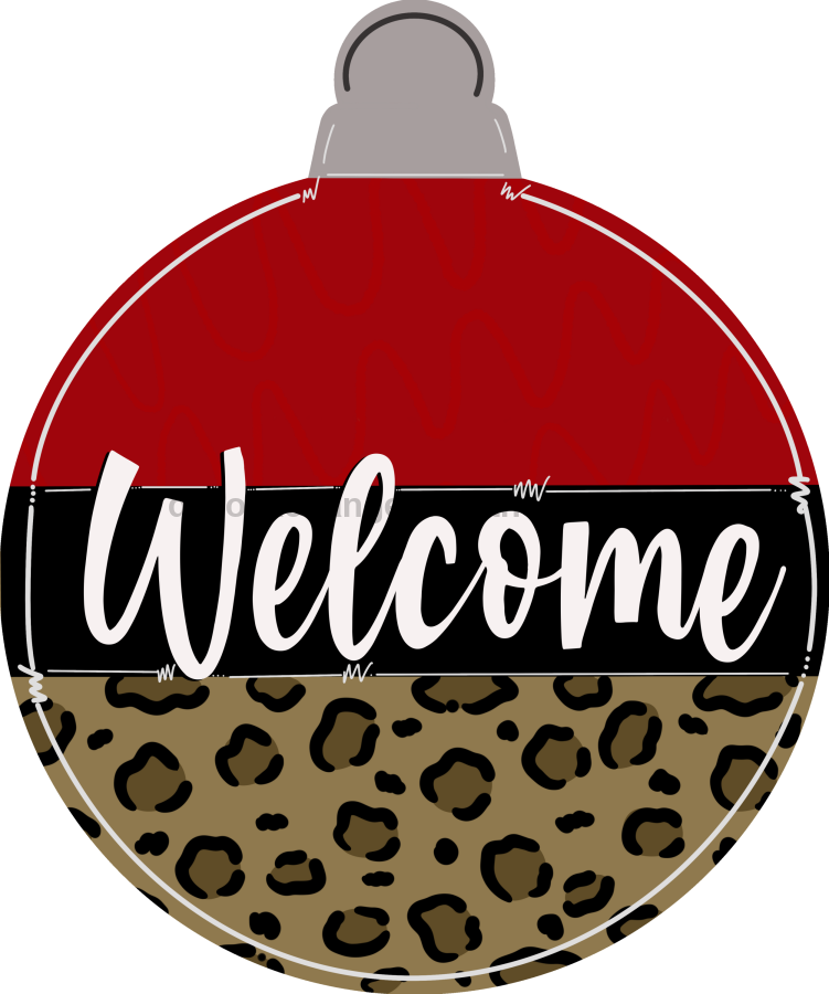 Christmas Welcome Ornament 22" Wood Door Hanger - DECOE-W-269-DH