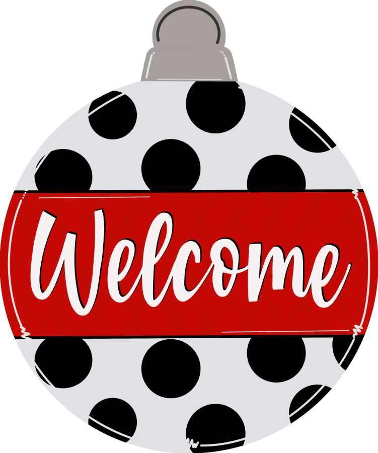 Christmas Welcome Ornament 22" Wood Door Hanger - DECOE-W-272-DH
