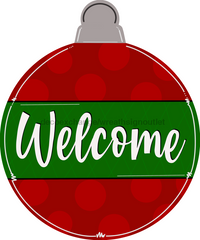 Thumbnail for Christmas Welcome Ornament 22" Wood Door Hanger - DECOE-W-273-DH