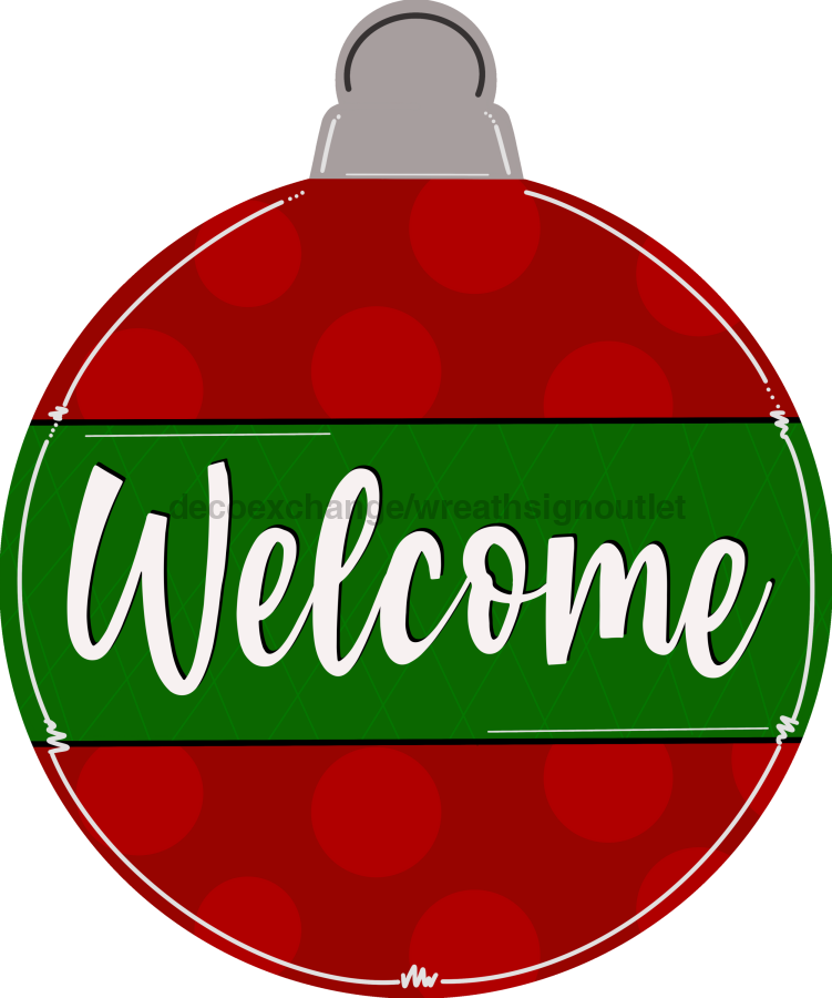Christmas Welcome Ornament 22" Wood Door Hanger - DECOE-W-273-DH