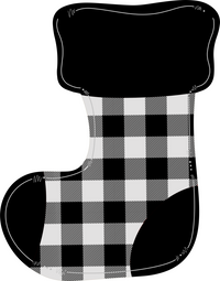 Thumbnail for Christmas Stocking Black and White 22" Wood Door Hanger - DECOE-W-199-DH