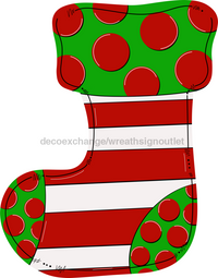 Thumbnail for Christmas Stocking Whimsical 22" Wood Door Hanger - DECOE-W-198-DH