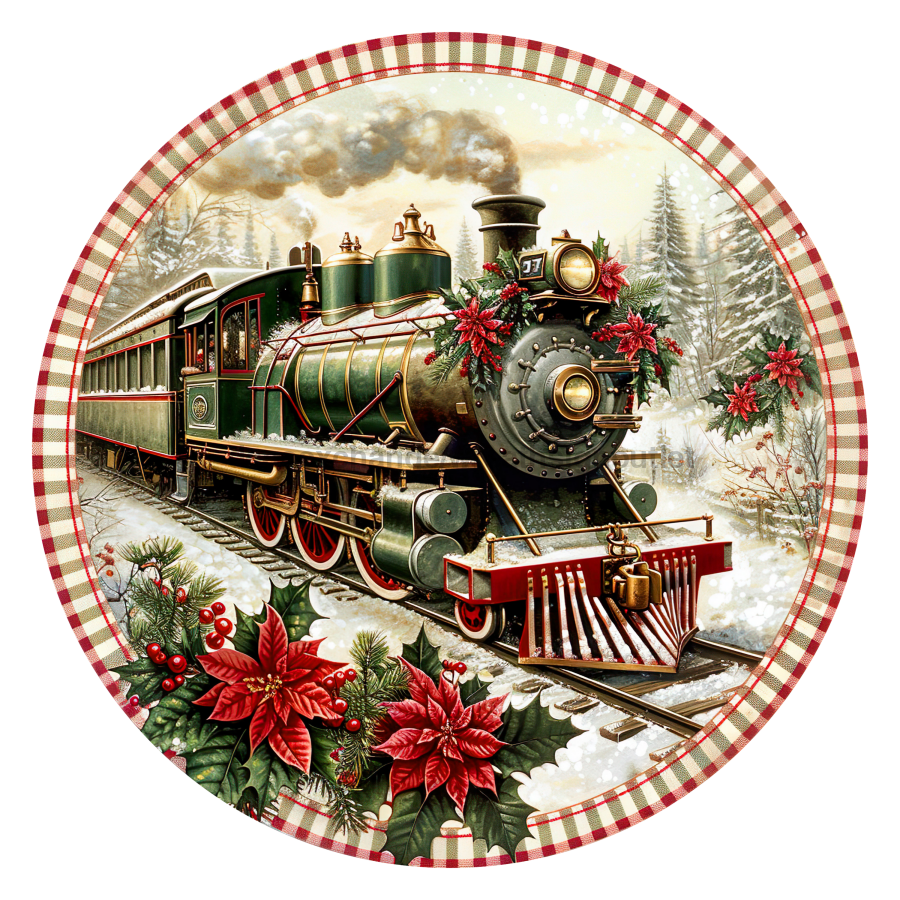 Christmas Train 18" Wood Door Hanger - DCO-102696-DH