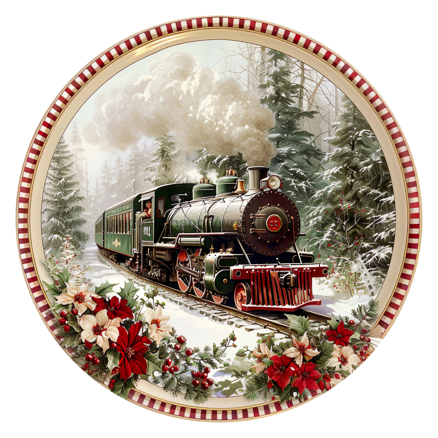 Christmas Train 18" Wood Door Hanger - DCO-102701-DH