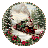 Thumbnail for Christmas Train 18" Wood Door Hanger - DCO-102703-DH