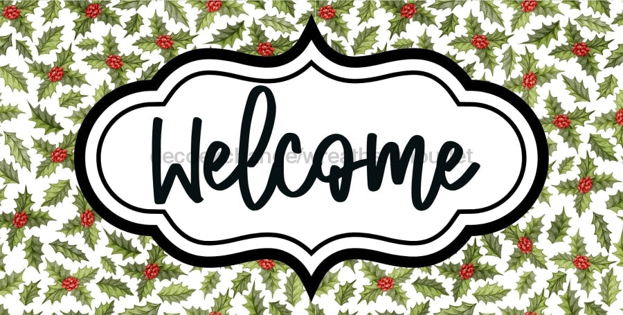 Christmas Welcome Sign Dco-00672 For Wreath 6X12 Metal