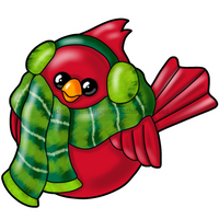 Thumbnail for Chunky Cardinal Cardinal Winter 11" Wood Door Hanger - PCD-W-107
