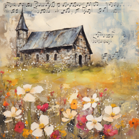 Thumbnail for Church Floral 10x10" Metal Wreath Sign - OAW-0069
