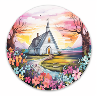 Thumbnail for Church Sign Spring Dco-00857 For Wreath 10 Round Metal