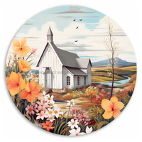 Thumbnail for Church Sign Spring Dco-00865 For Wreath 10 Round Metal