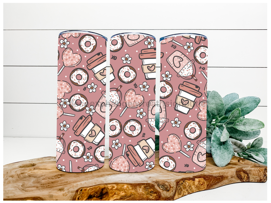 Coffee and Donuts 20 oz Skinny Tumbler - DECOETUMBLER-057